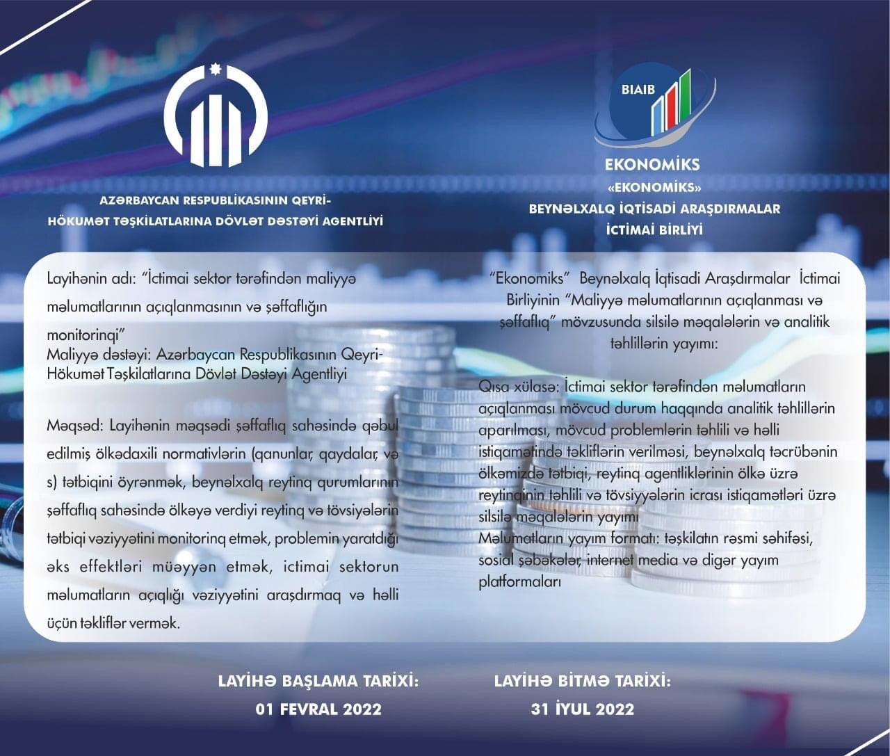 İctimai sektor tərəfindən maliyyə məlumatlarının açıqlanmasının və şəffaflığın monitorinqi